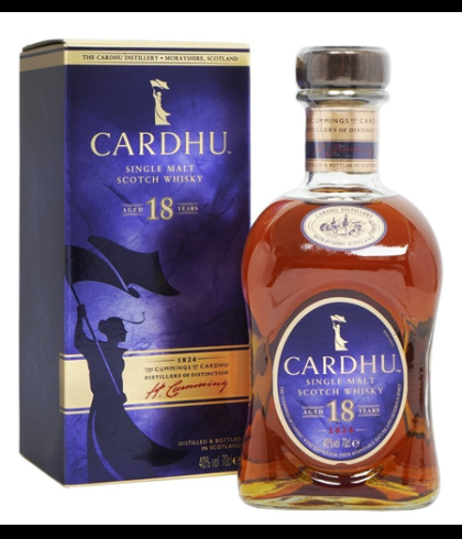 Fles Cardhu 18 Years Old, single malt whisky, op voorraad bij slijterij t Bockje in Bathmen