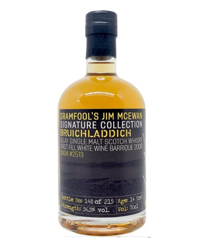 Fles Dramfool Bruichladdich 6.1 14 Years Old 2008, single malt whisky, op voorraad bij slijterij t Bockje in Bathmen