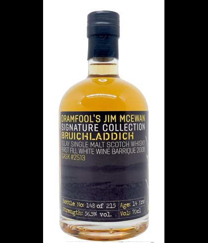 Fles Dramfool Bruichladdich 6.1 14 Years Old 2008, single malt whisky, op voorraad bij slijterij t Bockje in Bathmen