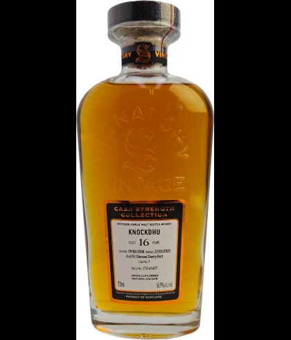 Fles Signatory Vintage Knockdhu 2008 16Y, Highland single malt van de Knockdhu-distilleerderij, op voorraad bij slijterij t Bockje in Bathmen