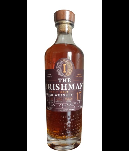 Fles The Irishman 2005 17 Years Old, Ierse whiskey van Walsh Whiskey uit Carlow, op voorraad bij slijterij t Bockje in Bathmen