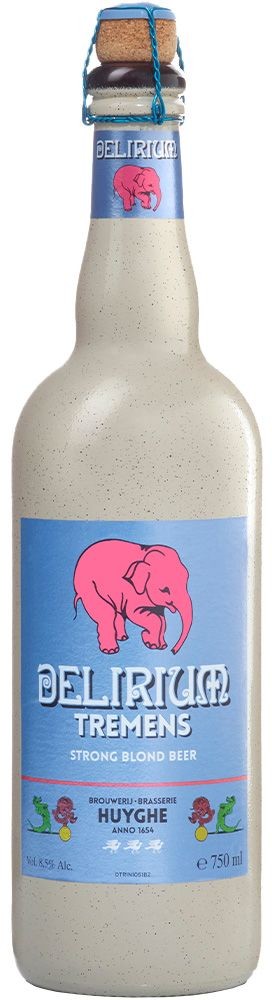 Fles Delerium Tremens strong blond beer grote fles, bier van Delirium, op voorraad bij slijterij ’t Bockje in Bathmen