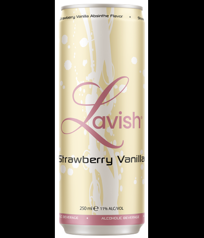 Flesje Lavish Strawberry Vanilla Absinthe, wodkacocktail, op voorraad bij slijterij t Bockje in Bathmen