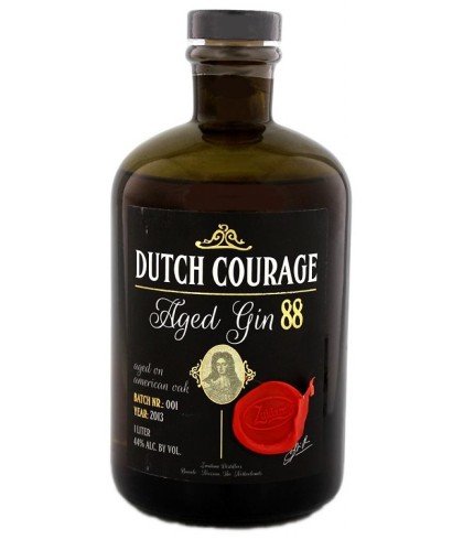 Fles Zuidam Dutch Courage Aged Gin, gin, op voorraad bij slijterij ’t Bockje in Bathmen