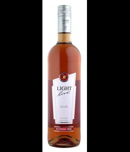 Fles Light Live Rose 0,0, alcoholvrije rose uit Duitsland, op voorraad bij slijterij t Bockje in Bathmen