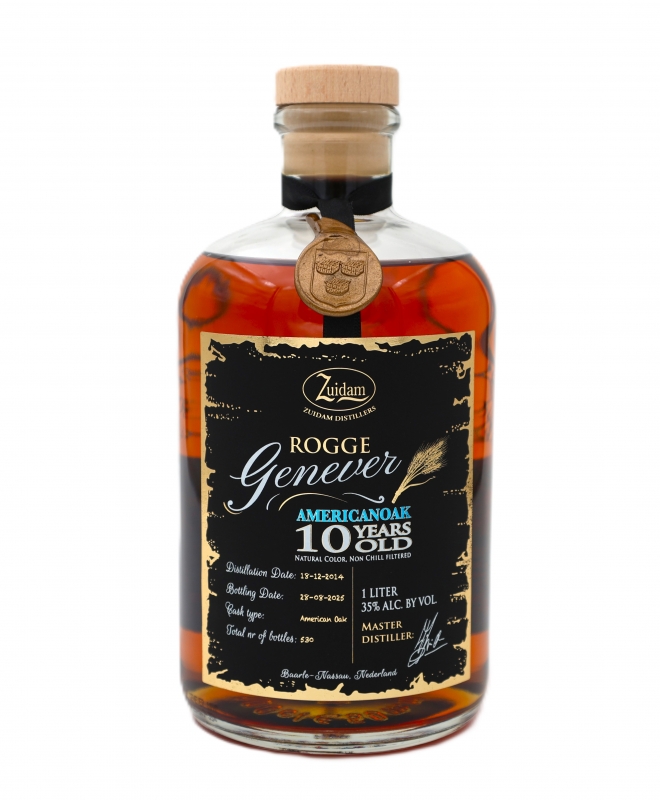 Fles Zuidam Rogge Genever Special No. 40 American Oak 10 Years Old, jenever van Zuidam, op voorraad bij slijterij t Bockje in Bathmen