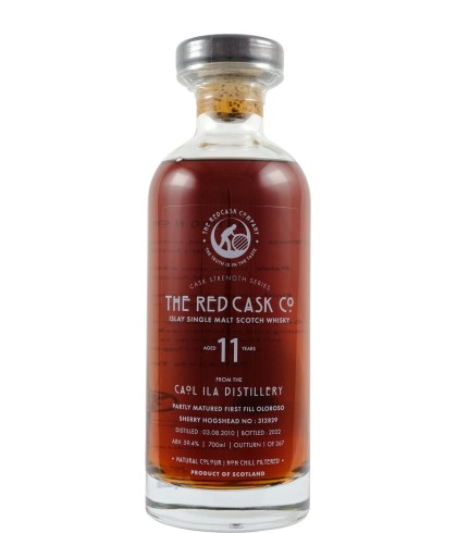 Fles The Red Cask Caol Ila 11 Years Old, single malt whisky, op voorraad bij slijterij t Bockje in Bathmen