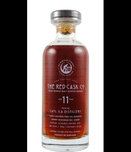 Fles The Red Cask Caol Ila 11 Years Old, single malt whisky, op voorraad bij slijterij t Bockje in Bathmen