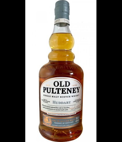 Fles Old Pulteney Huddart, Schotse Highland single malt uit Wick, op voorraad bij slijterij t Bockje in Bathmen