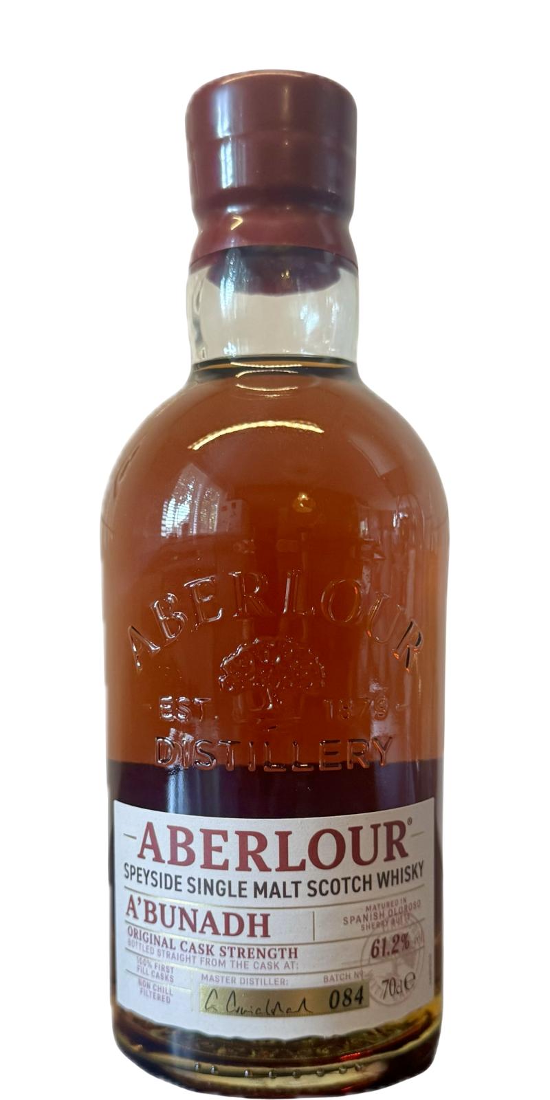 Fles Aberlour A’bunadh Batch #84, Speyside single malt whisky, op voorraad bij slijterij t Bockje in Bathmen