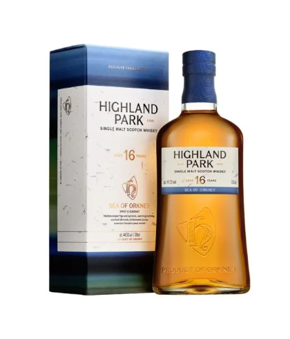 Fles Highland Park Sea of Orkney 16 Years Old, single malt whisky, op voorraad bij slijterij t Bockje in Bathmen
