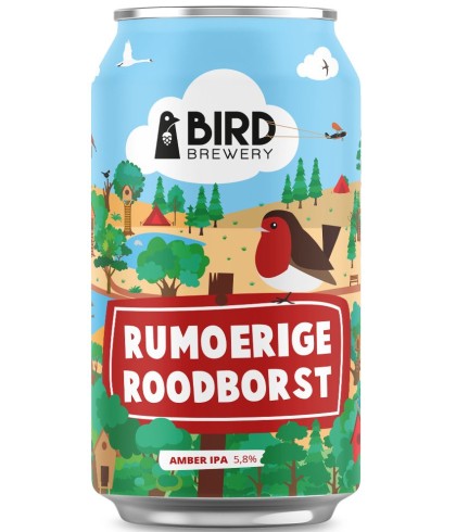 Fles Bird Brewery Rumoerige Roodborst, bier van Bird Brewery, bij slijterij t Bockje in Bathmen