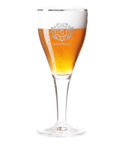 Gouverneur bierglas op voet, glas bij t Bockje in Bathmen