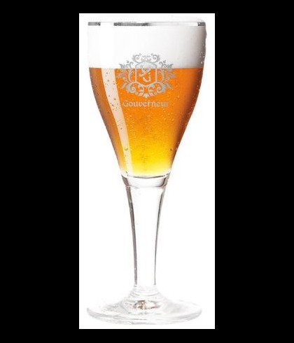 Gouverneur bierglas op voet, glas bij t Bockje in Bathmen