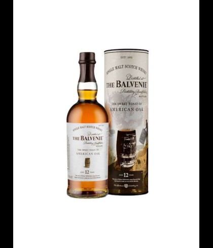 Fles The Balvenie 12 Years Old American Oak, single malt whisky, op voorraad bij slijterij t Bockje in Bathmen