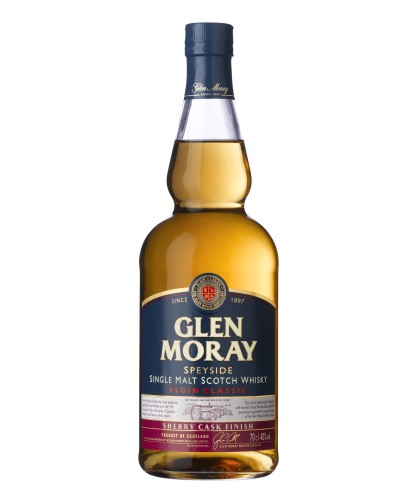 Fles Glen Moray Classic Sherry Cask Finish, single malt whisky, op voorraad bij slijterij t Bockje in Bathmen
