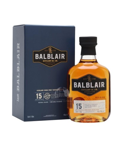 Fles Balblair 15 Years Old, single malt whisky, op voorraad bij slijterij t Bockje in Bathmen