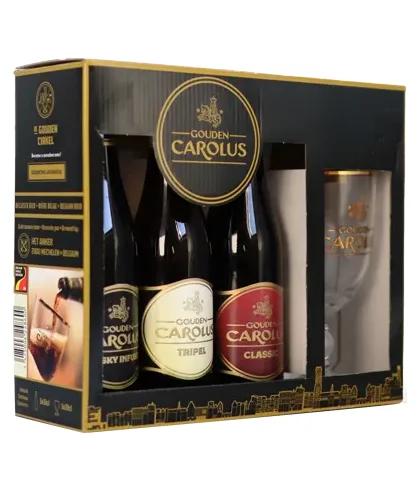 Gouden Carolus Geschenkverpakking 3x33cl + glas