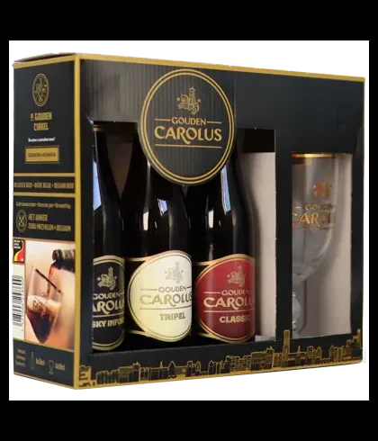Gouden Carolus Geschenkverpakking 3x33cl + glas