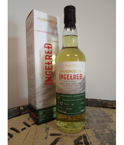Fles Ingelred Ben Nevis 2004 17Y #482, single malt whisky, op voorraad bij slijterij t Bockje in Bathmen