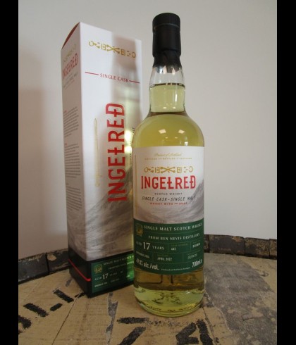 Fles Ingelred Ben Nevis 2004 17Y #482, single malt whisky, op voorraad bij slijterij t Bockje in Bathmen