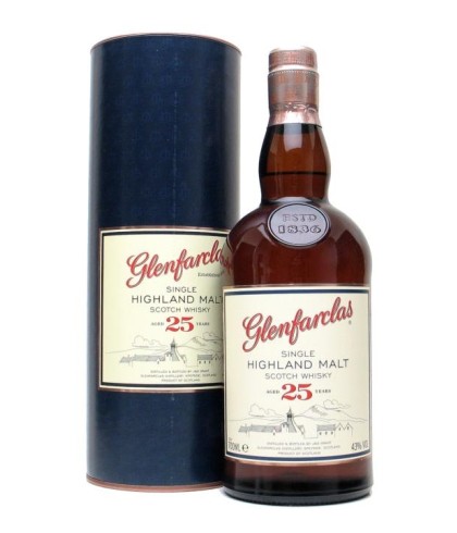 Fles Glenfarclas 25 Years Old, single malt whisky, op voorraad bij slijterij t Bockje in Bathmen