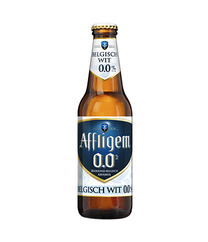 Alcoholvrije drank Affligem Belgisch Wit 0.0 van Affligem, bij slijterij ’t Bockje in Bathmen