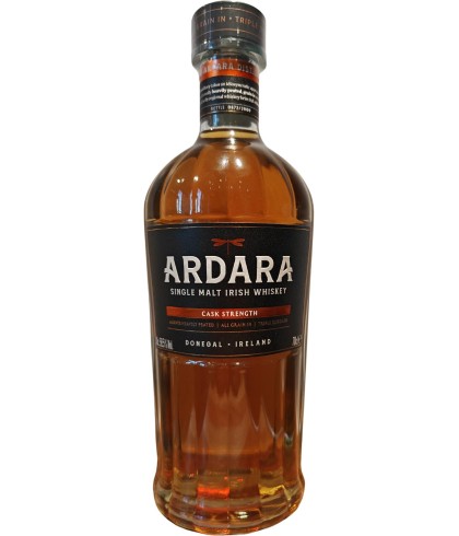 Fles Ardara Single Malt Irish Whiskey Cask Strength, whisky, op voorraad bij slijterij t Bockje in Bathmen