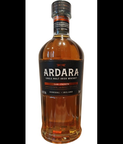Fles Ardara Single Malt Irish Whiskey Cask Strength, whisky, op voorraad bij slijterij t Bockje in Bathmen
