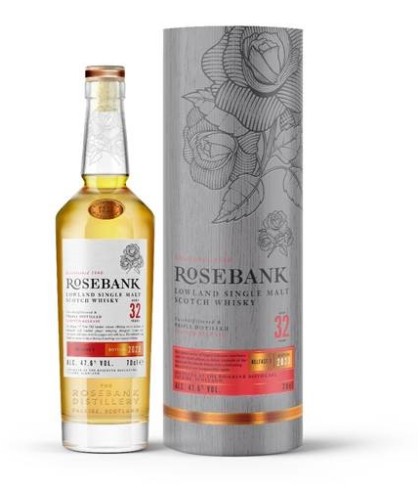 Fles Rosebank 32 Years Old 3th Release, whisky uit een gesloten distilleerderij, bij slijterij t Bockje in Bathmen