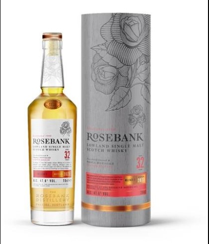 Fles Rosebank 32 Years Old 3th Release, whisky uit een gesloten distilleerderij, bij slijterij t Bockje in Bathmen