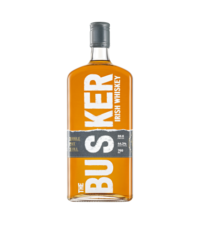 Fles The Busker Single Pot Still, Ierse whiskey van Royal Oak in County Carlow, op voorraad bij slijterij t Bockje in Bathmen