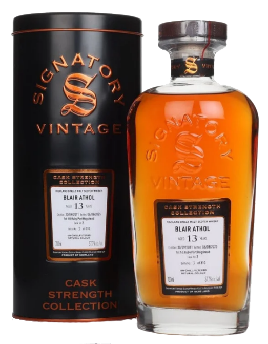 Fles Signatory Cask Strength Blair Athol 13 Years Old, single malt whisky, op voorraad bij slijterij t Bockje in Bathmen