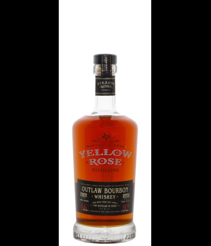 Fles Yellow Rose Outlaw Bourbon, Amerikaanse whiskey uit Texas, op voorraad bij slijterij t Bockje in Bathmen