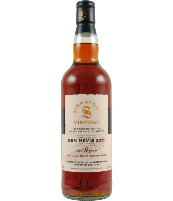 Signatory Vintage Ben Nevis 9 Years Old 2015 100 Proof #48 bij t Bockje in Bathmen