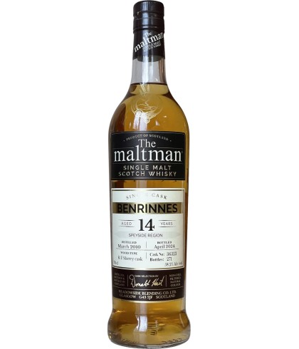 Fles The Maltman Benrinnes14Y 2010 #36323, single malt whisky, op voorraad bij slijterij t Bockje in Bathmen