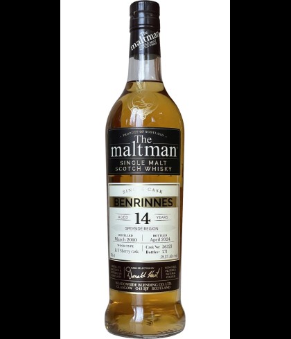 Fles The Maltman Benrinnes14Y 2010 #36323, single malt whisky, op voorraad bij slijterij t Bockje in Bathmen