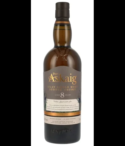 Fles Port Askaig 8 Years Old vatselectie, Islay single malt whisky, op voorraad bij slijterij t Bockje in Bathmen