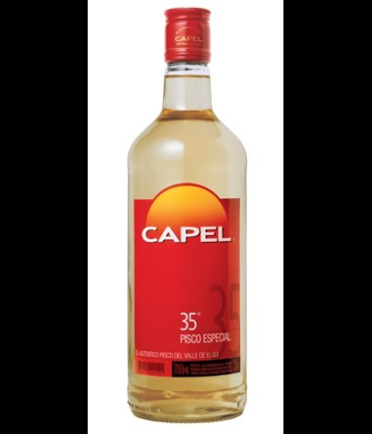 Fles Capel Pisco, pisco uit Chili, bij slijterij t Bockje in Bathmen