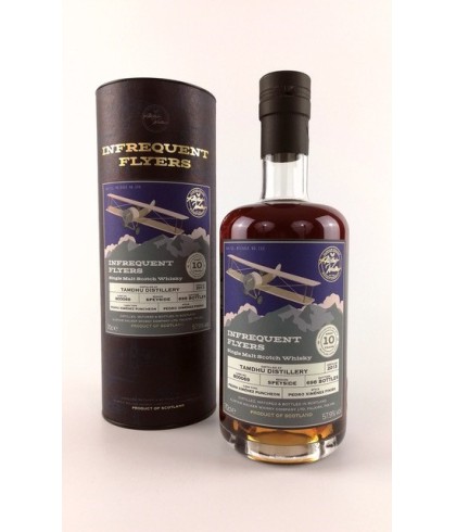 Fles Infrequent Flyers 2013 Tamdhu 10 Years Old, whisky, op voorraad bij slijterij t Bockje in Bathmen