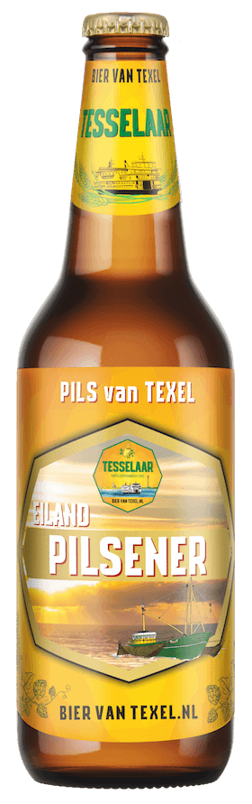 Fles Tesselaar Eiland Pilsener, bier van Tesselaar, op voorraad bij slijterij ’t Bockje in Bathmen