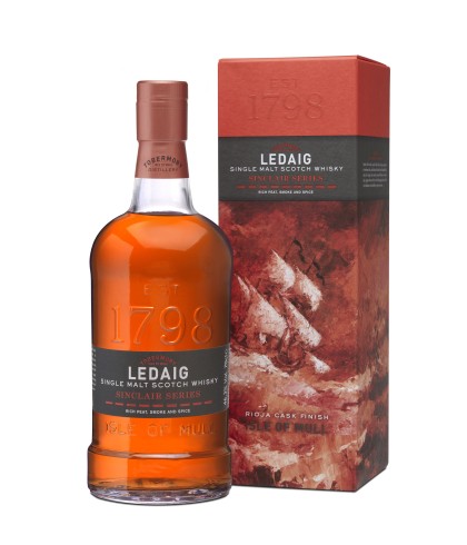 Fles geturfde single malt van het eiland Mull, op voorraad bij slijterij t Bockje in Bathmen