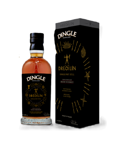 Fles Dingle Lá an Dreoilin Single Pot Still Whiskey, whisky, op voorraad bij slijterij ’t Bockje in Bathmen