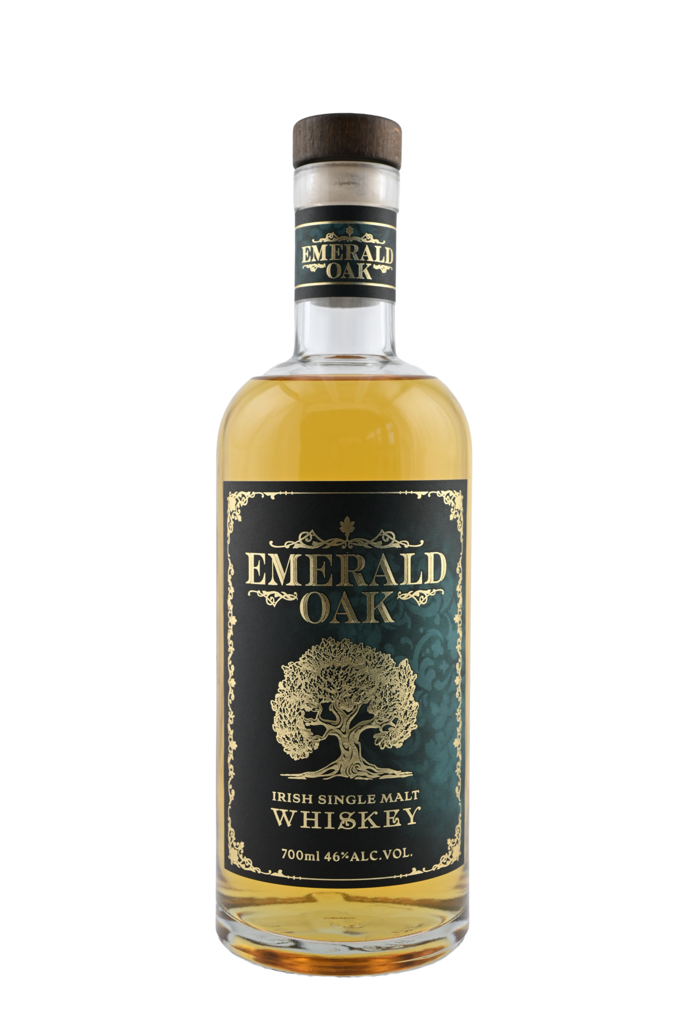 Fles Emerald Oak Irish Single Malt Whiskey, single malt whisky, op voorraad bij slijterij t Bockje in Bathmen