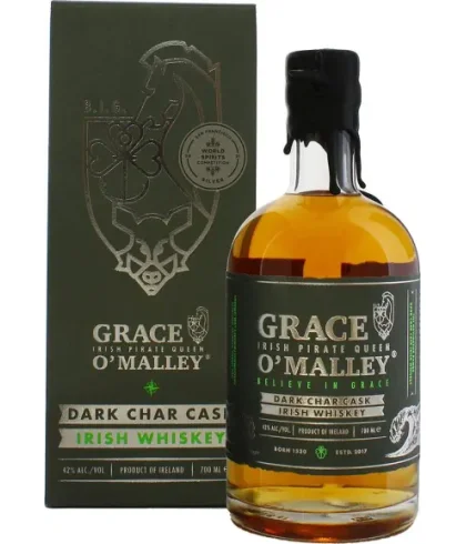 Fles Grace O’Malley Dark Char Cask, single malt whisky, op voorraad bij slijterij t Bockje in Bathmen
