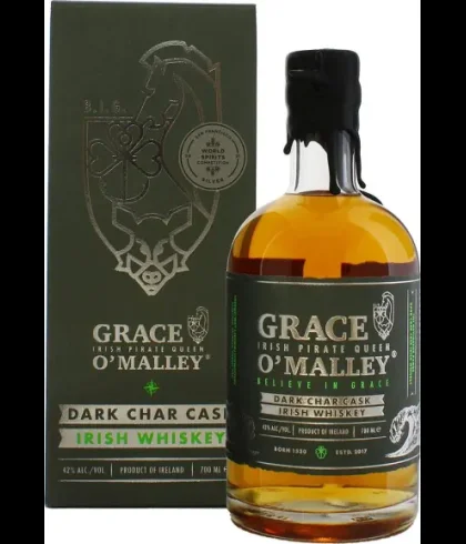 Fles Grace O’Malley Dark Char Cask, single malt whisky, op voorraad bij slijterij t Bockje in Bathmen