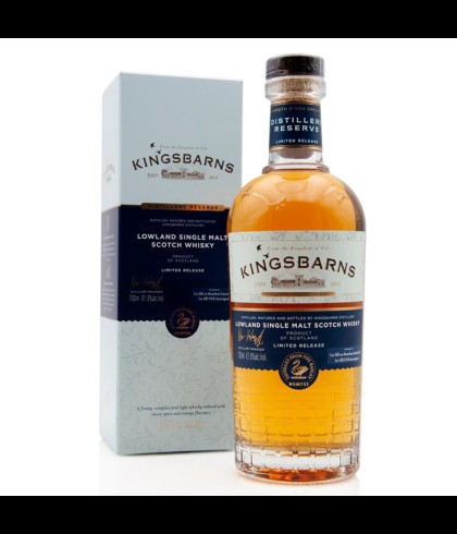 Fles Lowland single malt van Kingsbarns, op voorraad bij slijterij t Bockje in Bathmen