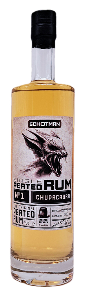 Fles Schotman Single Peated Rum No:1, rum, op voorraad bij slijterij ’t Bockje in Bathmen