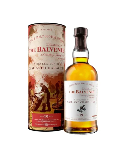 Fles The Balvenie 19 Years Old A Revelation of Cask and Character, single malt whisky, op voorraad bij slijterij t Bockje in Bathmen