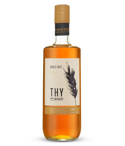 Fles Thy Spelt-Rye Danish Malted Rye Whisky, whisky, op voorraad bij slijterij t Bockje in Bathmen